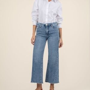 Kut from the Kloth Meg High Rise Wide Leg Size 4 / Defiant W/Med Base Wash